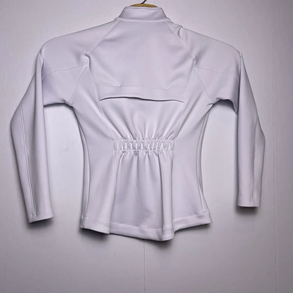 IBKUL Women's Small White Full Zip Jacket‎ Icefil Cooling UPF 50+ Mock Neck